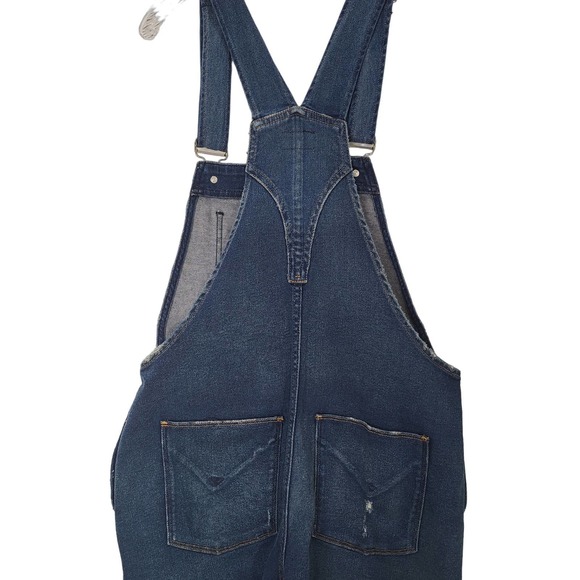 HUDSON JEANS Retail $235 JOEY DENIM EXPOSED ZIP SHORTALL ROMPER SZ Large #418 - Picture 7 of 10